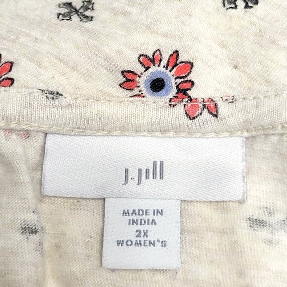 J Jill Womens Sleeveless V-Neck Tunic Size 2X Floral Geometric Print Artsy Boho - Picture 7 of 9